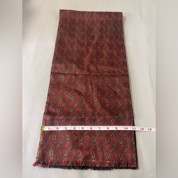 Vintage Retro Pre Loved Original Superba Mod Rare Scarf Red Gray Silk/wool - Picture 2 of 4